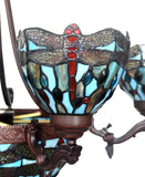 7-Light Blue Dragonfly Style Tiffany  Chandelier Pendant Lights