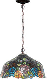 Large 16" Blossoming Flower and Vine Tiffany Hanging Light