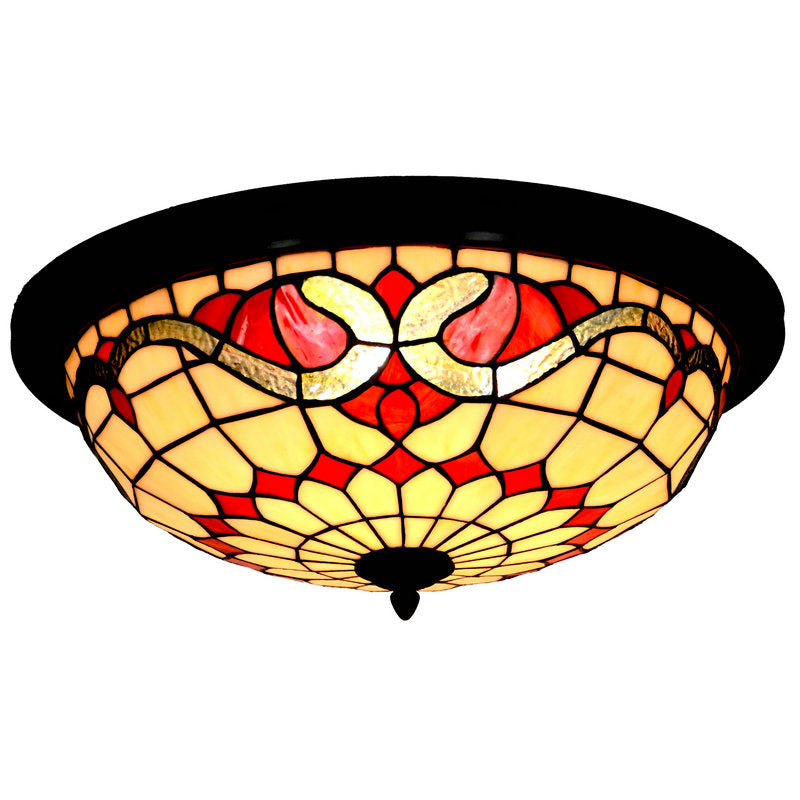 Large  3 lights Baroque Tiffany Style  Flush Mount Ceiling Lights