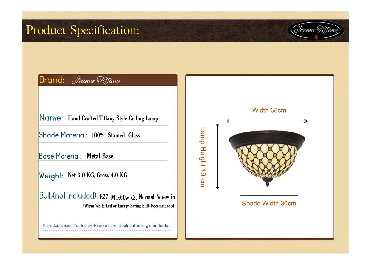 Elegant Bead Tiffany Style  Flush Mount Ceiling Lights