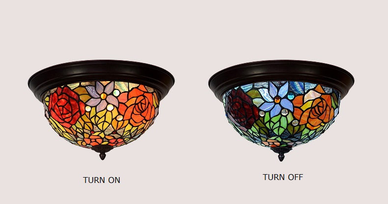 Rose Tiffany Style  Flush Mount Ceiling Lights