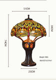 Limited Edition@Huge Tiffany Reproduction Double Lights Traditional Dragonfly Tiffany Table Lamp