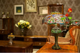 Limited Edition@Huge Tiffany Reproduction Double Lights Traditional Dragonfly Table Lamp