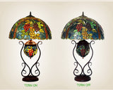 Limited Edition@Huge Tiffany Reproduction Double Lights Traditional Grape Table Lamp