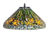 Legend Collection@Large 16" Daffodil Flower Stained Glass Tiffany Table Lamp with Mosaic Base
