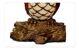 Vivid Red Owl  Tiffany Leadlight Art Deco Stained Glass Accent Lamp