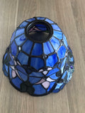 Blue Victorian Leadlight Stained Glass Bridge Arm Tiffany  Floor Lamp