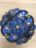 Blue Victorian Leadlight Stained Glass Bridge Arm Tiffany  Floor Lamp